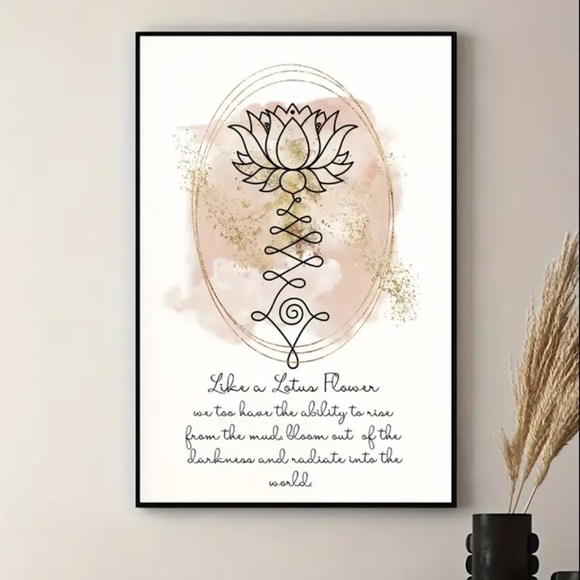 Lotus Flower “Rise Above” Canvas Print Wall Art - Picture 1 of 6